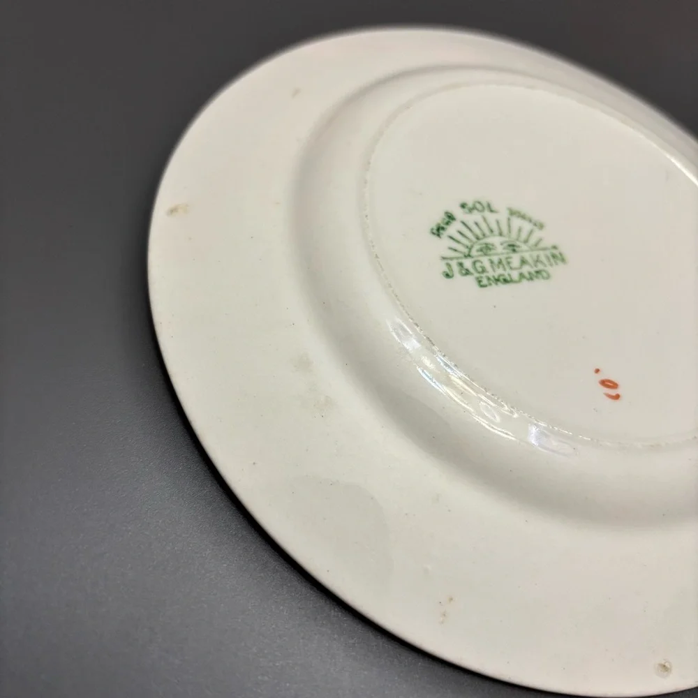 JG MEAKIN appetiser plates 6” SOL SUN 391413 FLORAL lot of 4 VNTG made England